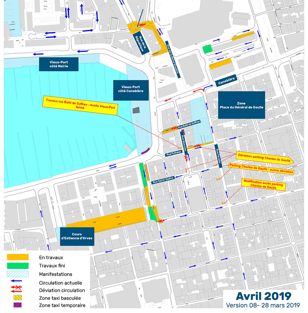 Avril 2019 - Plan phasage modification de la circulation en centre-ville Marseille