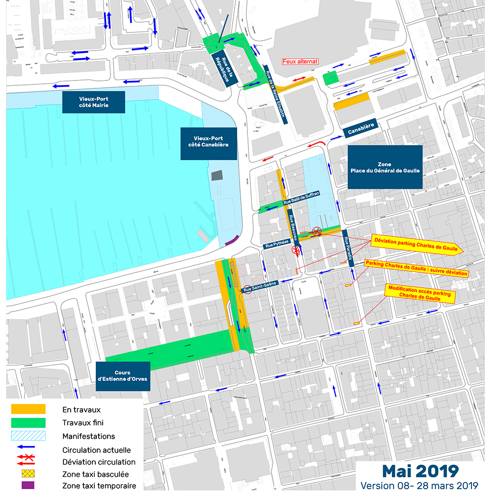 Mai 2019 - Plan phasage modification de la circulation en centre-ville Marseille
