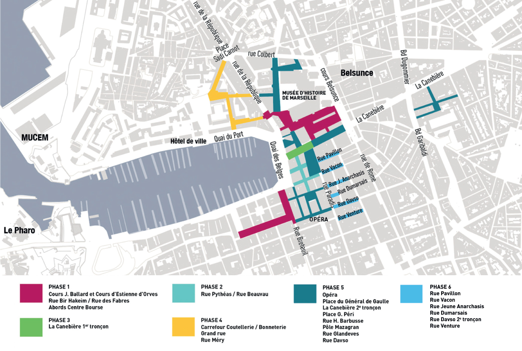 Carte phasage du chantier Marseille Change