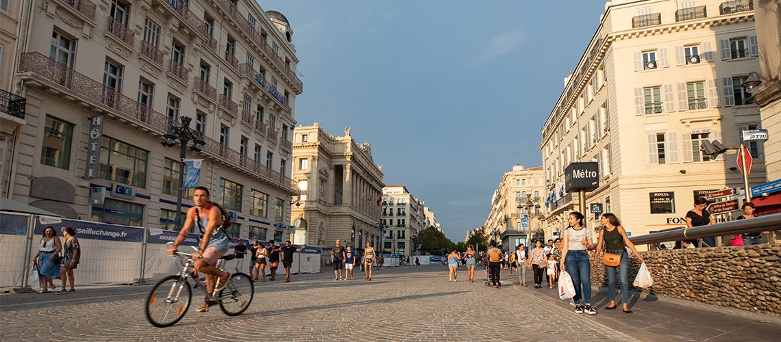 The pedestrian canebière