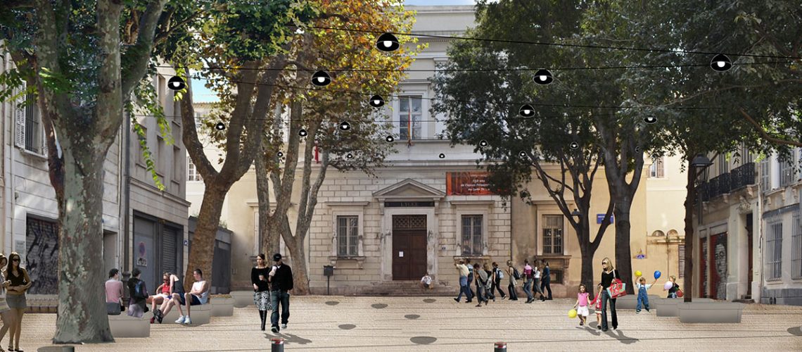 Place du Lycée Thiers depuis la rue Mazagran - Après